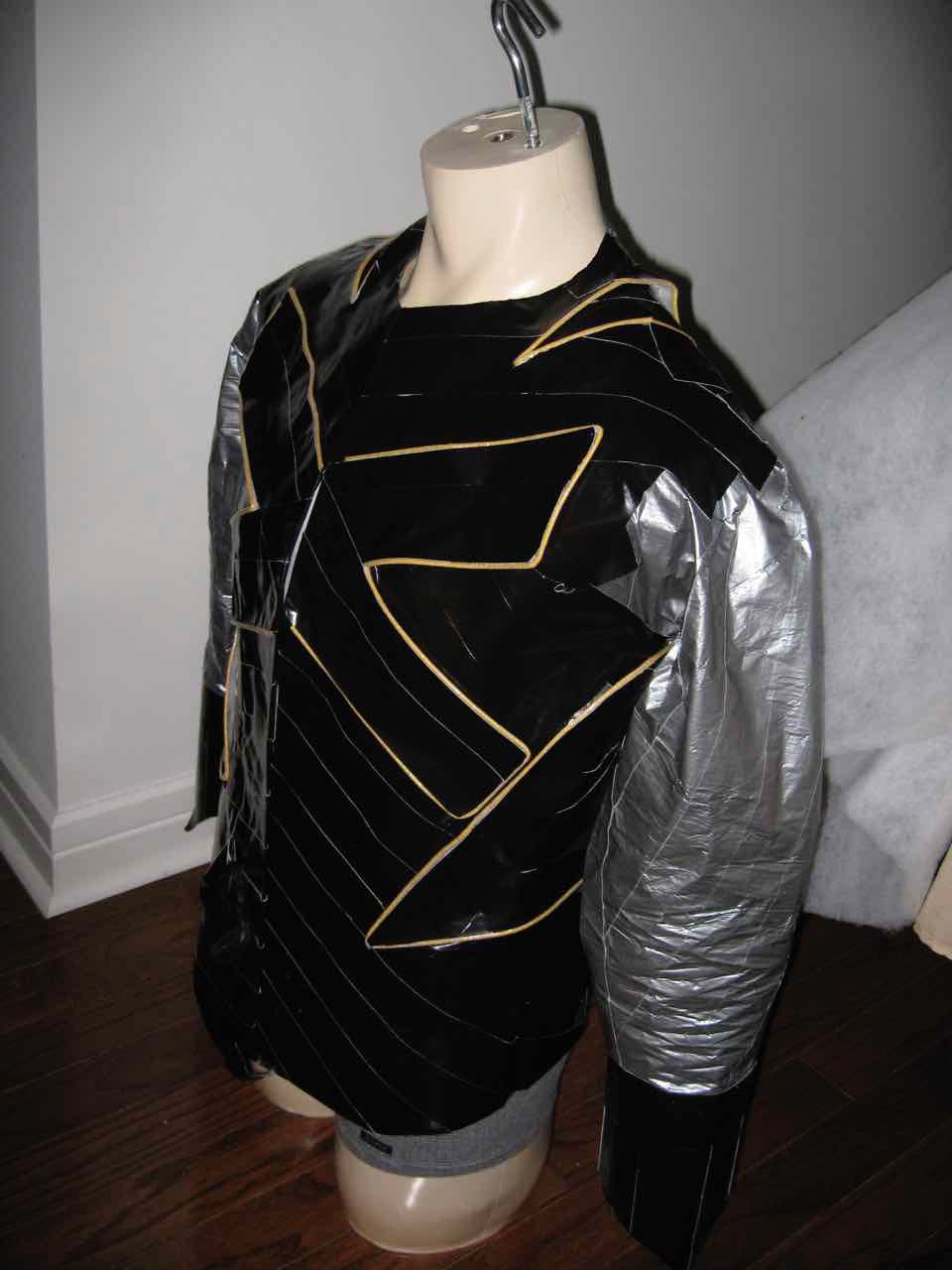 adding black duct tape coating and trimmings