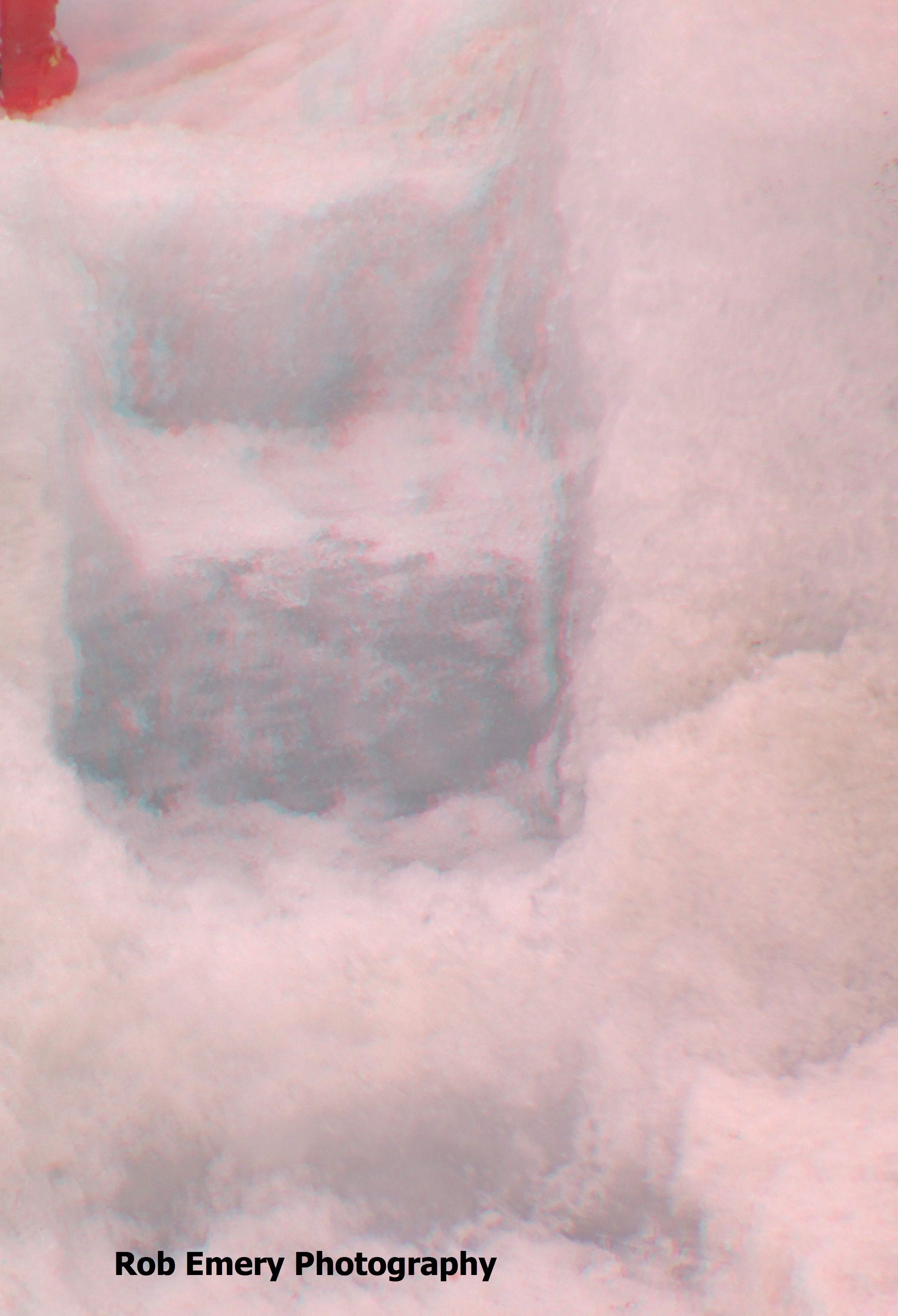 steps carved in glacier by guides